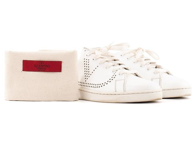 Valentino Garavani VALENTINO - Sneakers Backnet in pelle bianca (Taglia 36.5) Bianco - vista 9