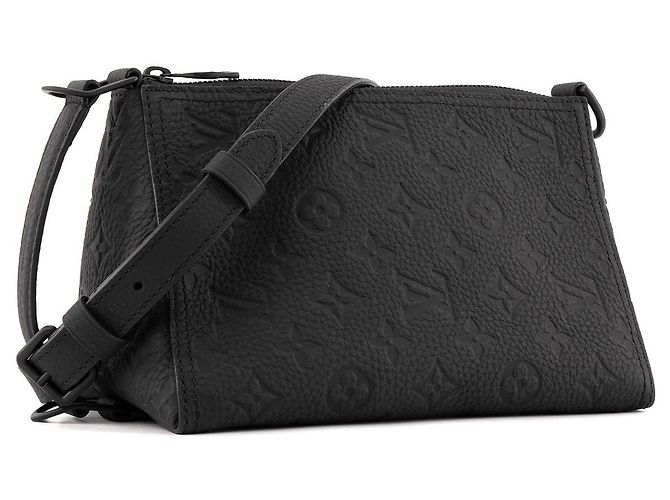 LOUIS VUITTON - Borsa a Spalla Triangle Messenger Louis Vuitton in Pelle Monogram Nera Nero - vista 2