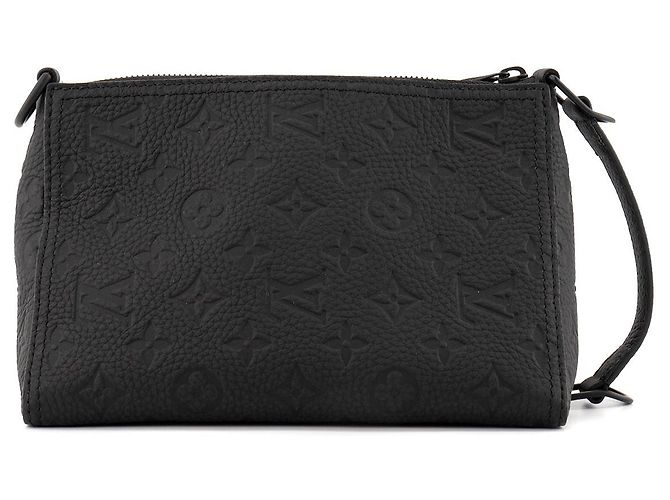 LOUIS VUITTON - Borsa a Spalla Triangle Messenger Louis Vuitton in Pelle Monogram Nera Nero - vista 3