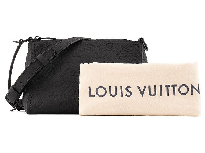 LOUIS VUITTON - Borsa a Spalla Triangle Messenger Louis Vuitton in Pelle Monogram Nera Nero - vista 8