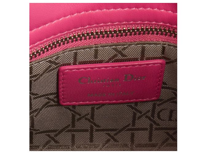 DIOR - Borsa a tracolla Lady Dior mini in pelle cannage rosa - vista 10