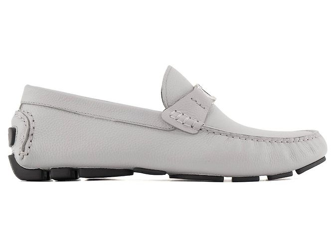 DIOR - Mocassini Odéon Dior in pelle grigia (T40) Grigio - vista 2