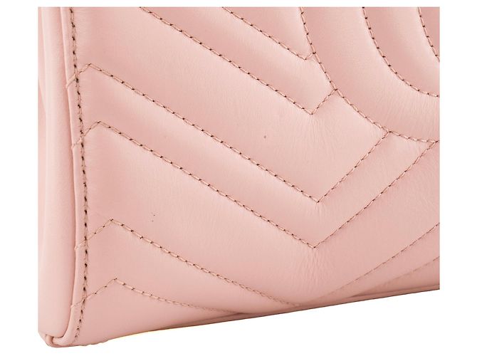 GUCCI - Borsa a Spalla Shopping GG Marmont in Pelle Rosa - vista 7