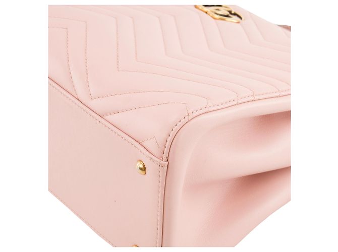 GUCCI - Borsa a Spalla Shopping GG Marmont in Pelle Rosa - vista 8