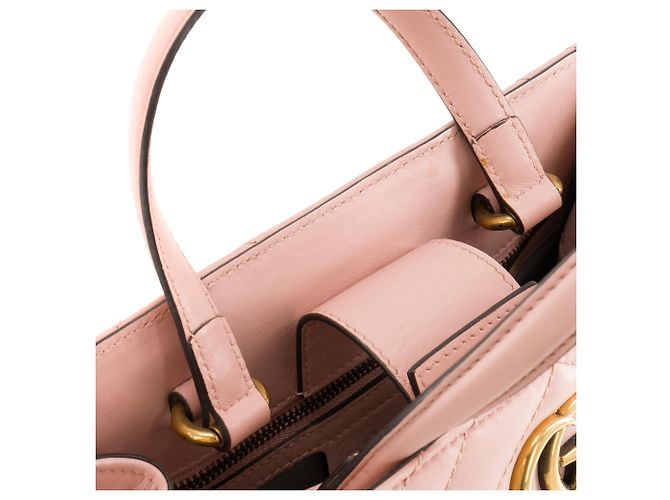 GUCCI - Borsa a Spalla Shopping GG Marmont in Pelle Rosa - vista 9