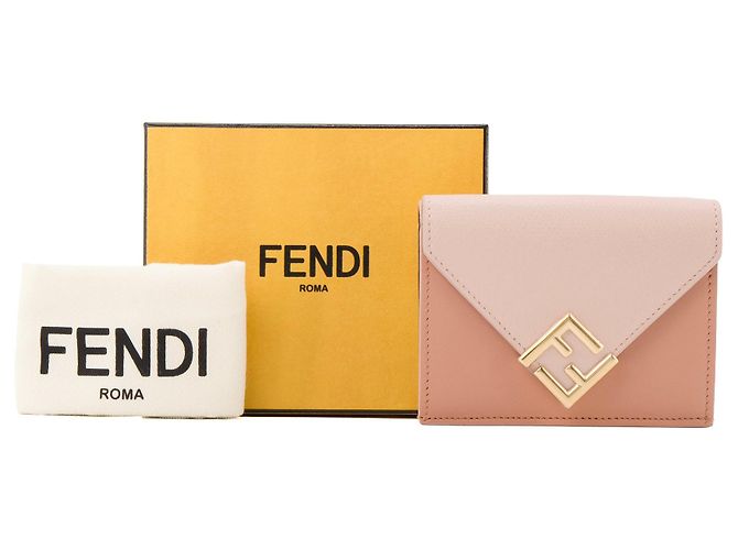 FENDI - Cartera FF Diamonds Fendi en Cuero Rosa - vista 8