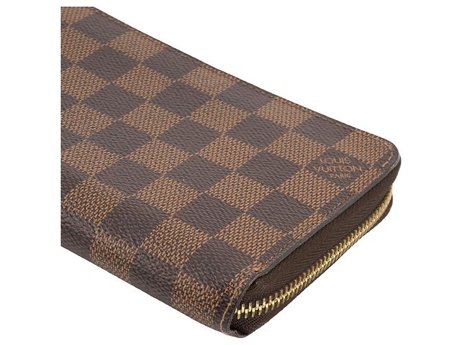 LOUIS VUITTON - Cartera Zippy Louis Vuitton en lona recubierta de damero ébano Castaño - vista 4