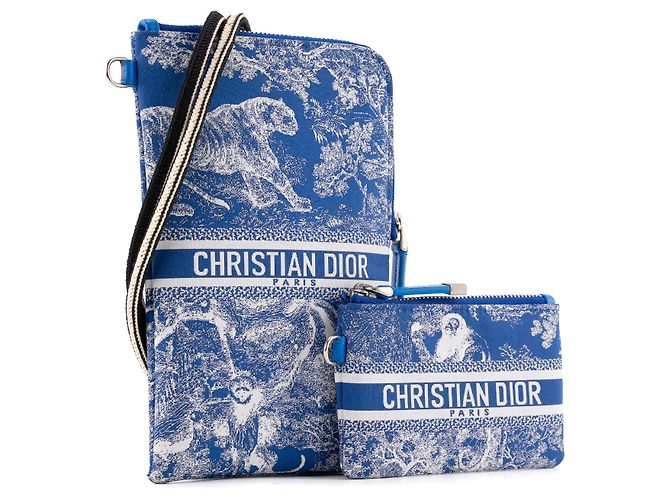 DIOR - Borsa a Spalla Dior in Toile de Jouy Blu - vista 2