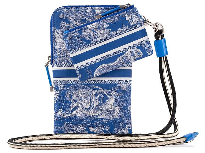 DIOR - Borsa a Spalla Dior in Toile de Jouy Blu - vista 3