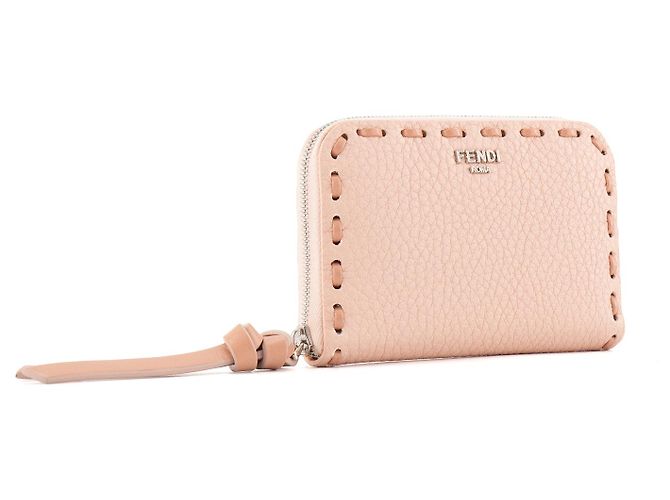 FENDI - Peekaboo Geldbörse aus genarbtem Leder in Rosa Pink - Ansicht 2