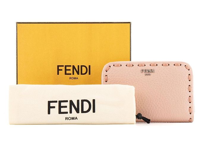 FENDI - Peekaboo Geldbörse aus genarbtem Leder in Rosa Pink - Ansicht 9
