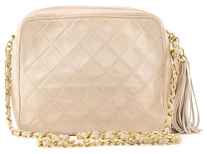 Camera CHANEL - Vintage Beiger Leder Kamera Schultertasche - Ansicht 3