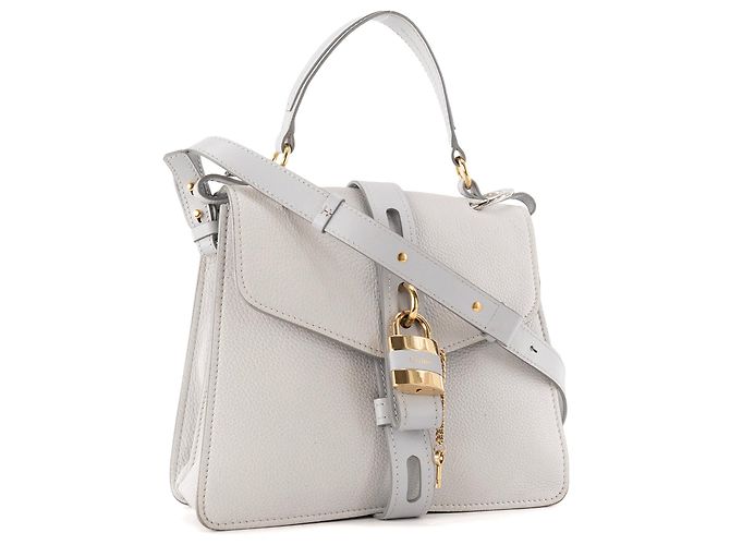 CHLOÉ - Borsa a Spalla Aby Chloé in Pelle Grigia Chiara Grigio - vista 2