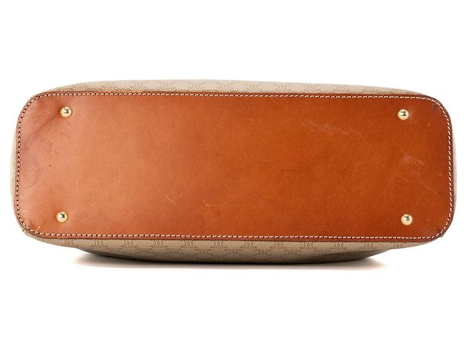 Céline CELINE - Bowling Tasche Macadam Celine aus vintage azurblauem Canvas Braun - Ansicht 4