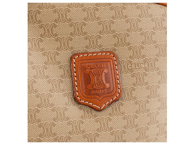 Céline CELINE - Bowling Tasche Macadam Celine aus vintage azurblauem Canvas Braun - Ansicht 5