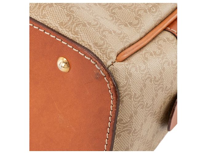 Céline CELINE - Bowling Tasche Macadam Celine aus vintage azurblauem Canvas Braun - Ansicht 6