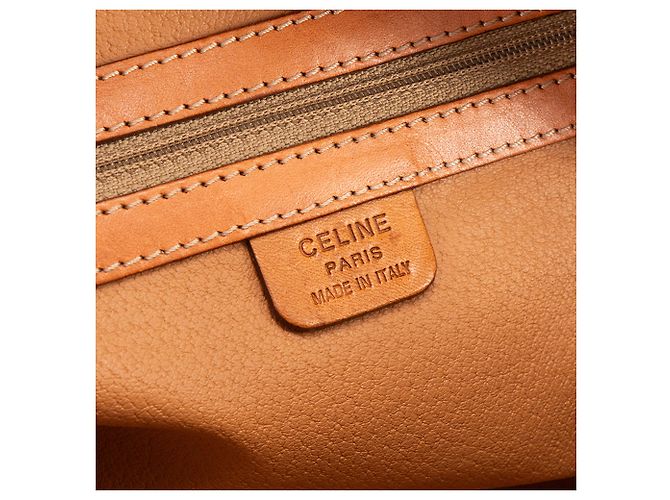 Céline CELINE - Bowling Tasche Macadam Celine aus vintage azurblauem Canvas Braun - Ansicht 8