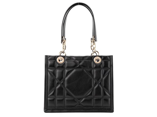 DIOR - Borsa Tote Essenziale Piccola Dior in Pelle Cannage Nera Nero - vista 2