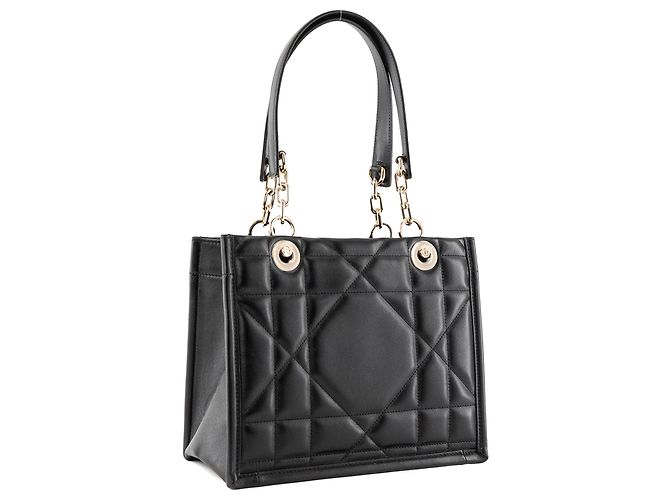 DIOR - Borsa Tote Essenziale Piccola Dior in Pelle Cannage Nera Nero - vista 3