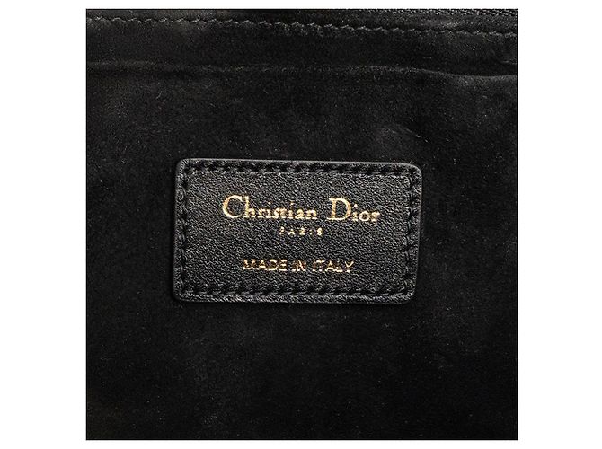 DIOR - Borsa Tote Essenziale Piccola Dior in Pelle Cannage Nera Nero - vista 6