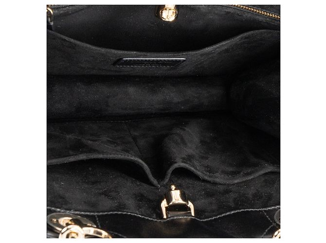 DIOR - Borsa Tote Essenziale Piccola Dior in Pelle Cannage Nera Nero - vista 8