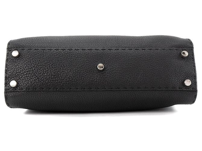FENDI - Borsa Peekaboo Fendi in pelle martellata nera Nero - vista 4