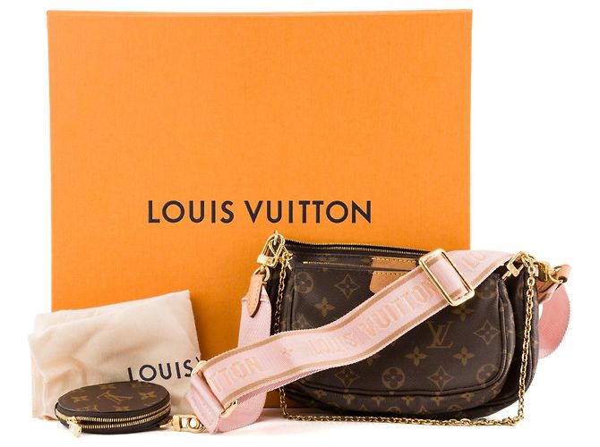 LOUIS VUITTON - Borsa a Spalla Multi Pochette Accessori Louis Vuitton in Tela Monogrammata Marrone - vista 10