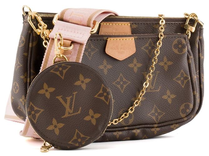 LOUIS VUITTON - Borsa a Spalla Multi Pochette Accessori Louis Vuitton in Tela Monogrammata Marrone - vista 2