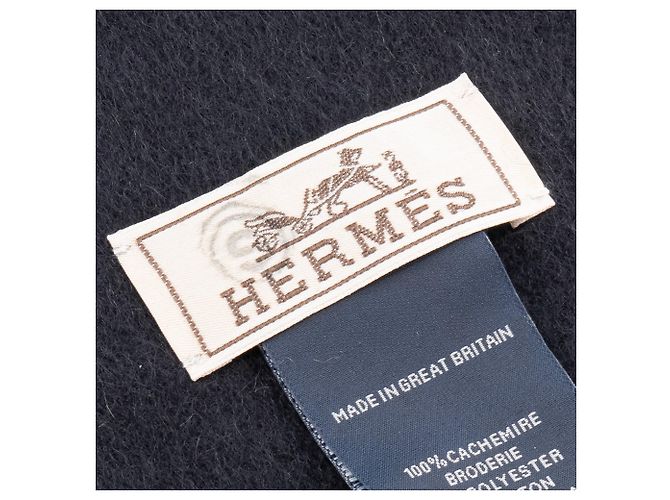HERMÈS - Sciarpa Tigre Reale Hermès in cashmere blu navy - vista 4