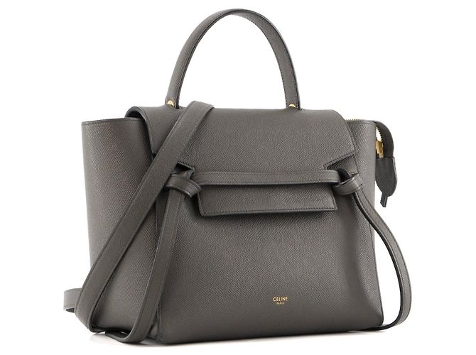 Céline CELINE - Borsa a tracolla Belt Micro Celine in pelle grigia martellata Grigio - vista 2