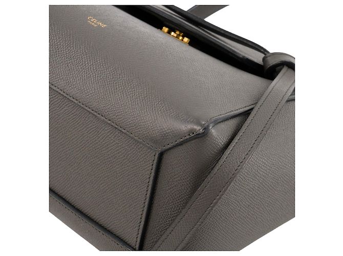 Céline CELINE - Borsa a tracolla Belt Micro Celine in pelle grigia martellata Grigio - vista 7