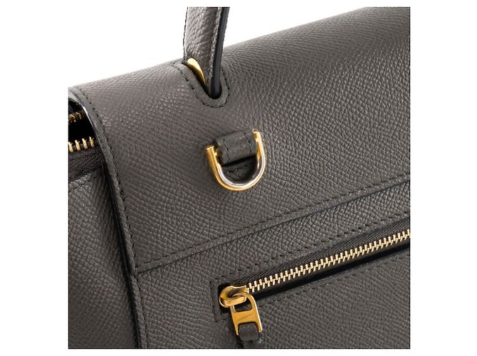 Céline CELINE - Borsa a tracolla Belt Micro Celine in pelle grigia martellata Grigio - vista 8