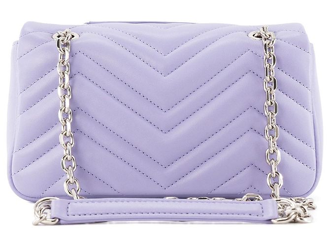 GUCCI - Borsa a Spalla GG Marmont Piccola in Pelle Liscia Lilla - vista 3