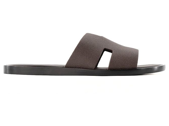HERMÈS - Sandali Izmir in Pelle Granata Marrone (T42) - vista 2