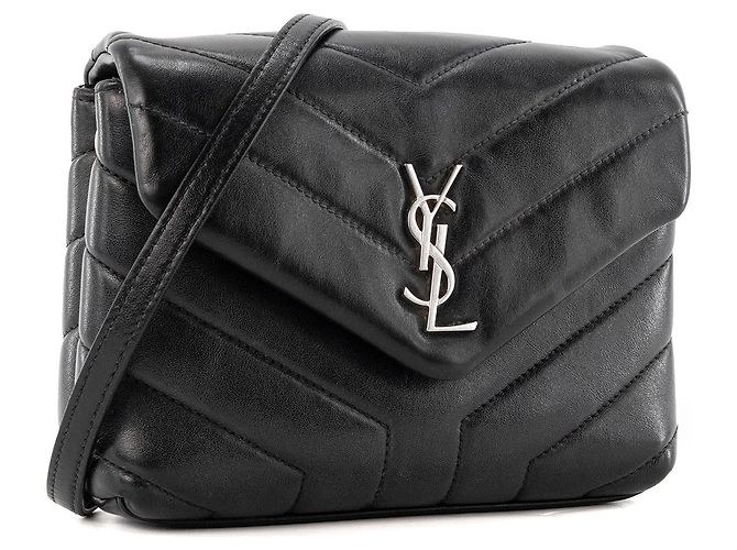SAINT LAURENT - Borsa a tracolla Loulou Toy Saint Laurent in pelle liscia nera - vista 2