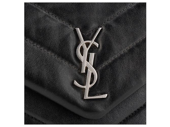 SAINT LAURENT - Borsa a tracolla Loulou Toy Saint Laurent in pelle liscia nera - vista 5
