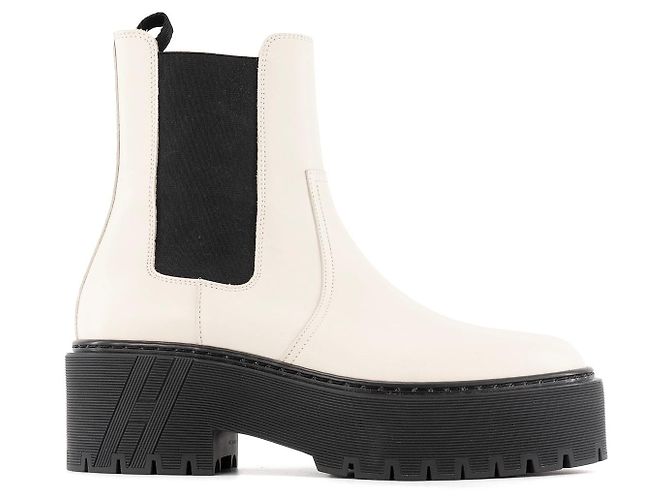 HERMÈS - Botines Harrow en Cuero Ecru Liso (Tamaño 37,5) Beige - vista 2