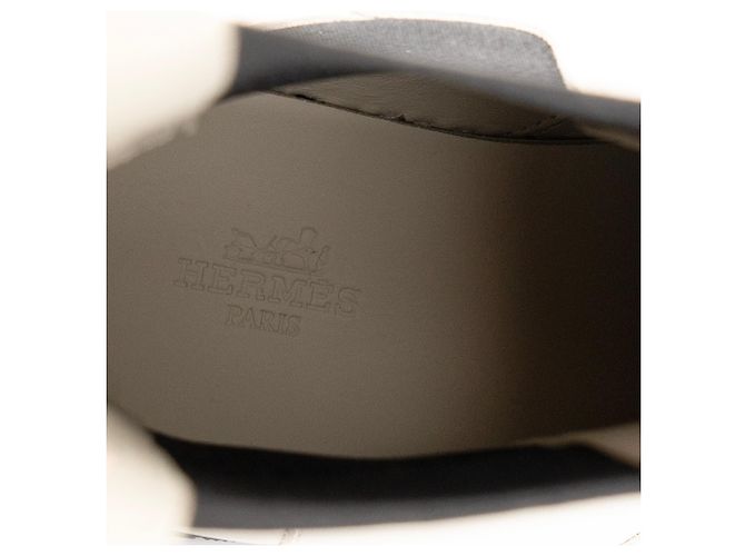 HERMÈS - Botines Harrow en Cuero Ecru Liso (Tamaño 37,5) Beige - vista 6