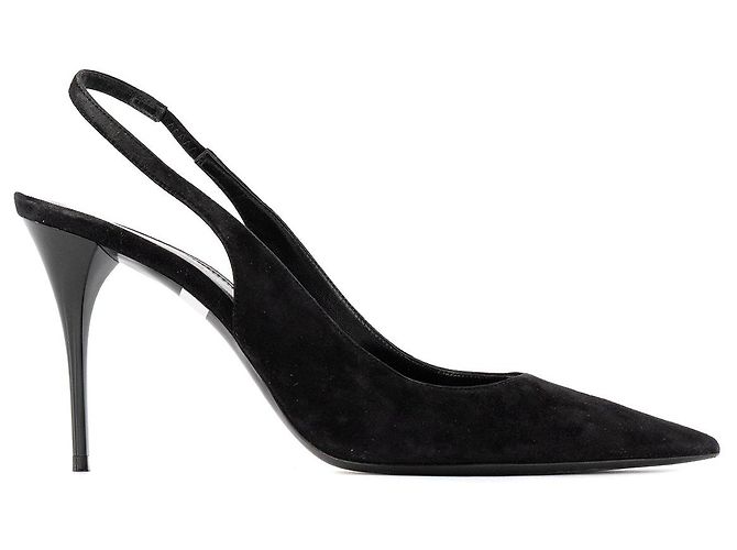 SAINT LAURENT - Décolleté Lexi Saint Laurent in Camoscio Nero (Taglia 38,5) - vista 2