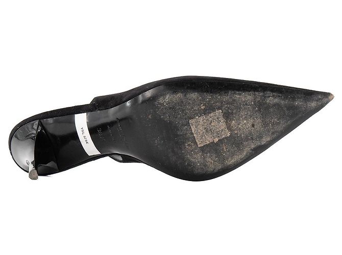 SAINT LAURENT - Décolleté Lexi Saint Laurent in Camoscio Nero (Taglia 38,5) - vista 3