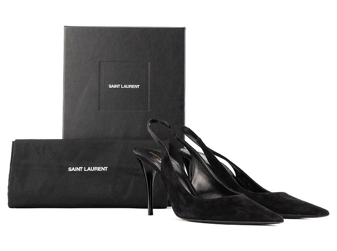 SAINT LAURENT - Décolleté Lexi Saint Laurent in Camoscio Nero (Taglia 38,5) - vista 6