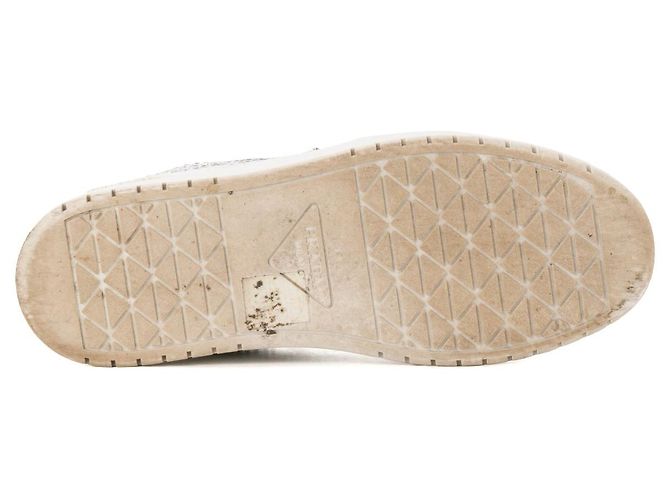 PRADA - Sneakers Downtown in pelle e strass bianchi (T35,5) Blu - vista 3