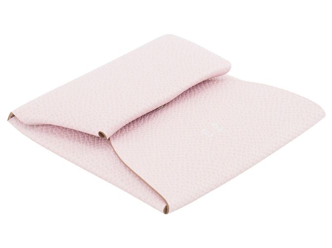 HERMÈS - Porta tarjetas Bastia Hermès en cuero epsom rosa Púrpura - vista 3