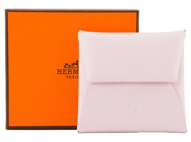 HERMÈS - Porta tarjetas Bastia Hermès en cuero epsom rosa Púrpura - vista 5