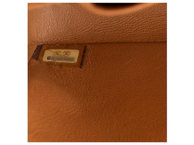 CHANEL - Borsa a Spalla East West Chocolate Bar in Pelle Verniciata e Jersey Marrone - vista 7