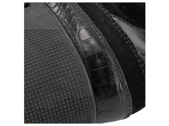 LOUIS VUITTON - Stivaletti Lauréate Louis Vuitton in tela monogrammata e pelle nera (T38) Marrone - vista 6