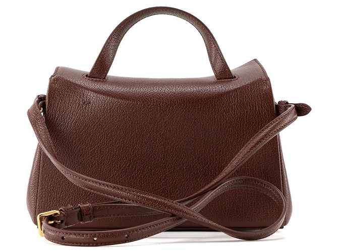 JACQUEMUS - Borsa a tracolla Le petit Valérie Jacquemus in pelle martellata marrone - vista 3