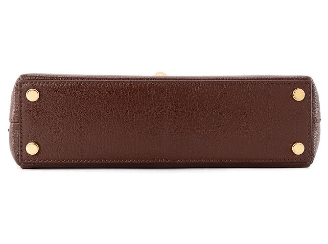 JACQUEMUS - Borsa a tracolla Le petit Valérie Jacquemus in pelle martellata marrone - vista 4