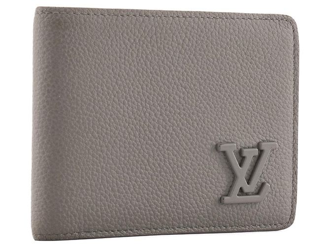 LOUIS VUITTON - Louis Vuitton Geldbörse aus grauem genarbtem Leder - Ansicht 2