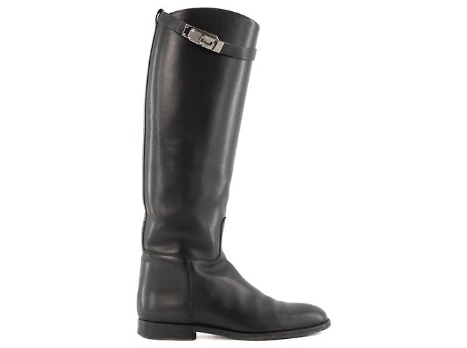 HERMÈS - Hermès Jumping Boots in Smooth Black Leather (Size 37) - view 2